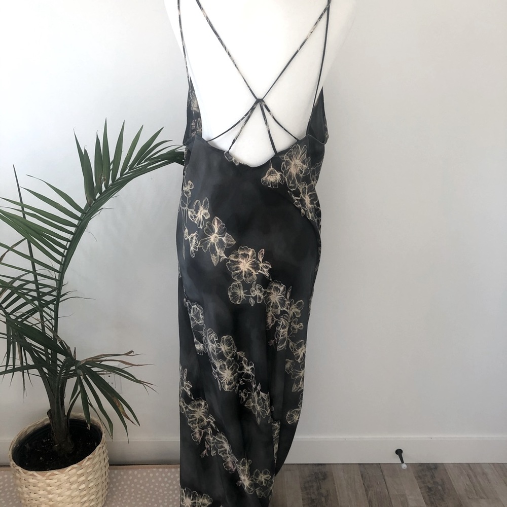 Free People Black Floral Slip Maxi Dress